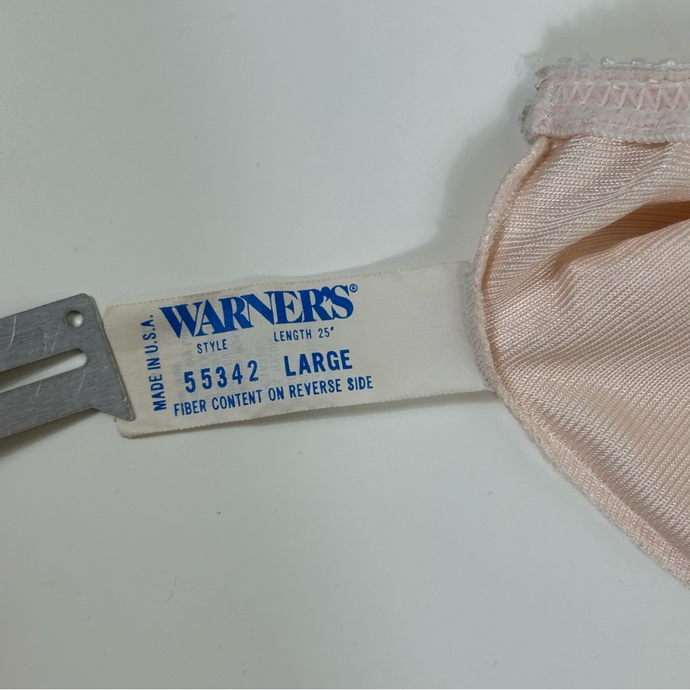 Warners Vintage Light Peach Skirt Slip w/Slits On Both Sides n Lace Trim, Size L - Picture 5 of 9